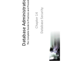 Database Administration:
The Complete Guide to Practices and Procedures
Chapter 14
Database Security
 