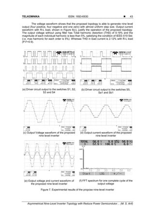 Asymmetrical Nine-level Inverter Topology with Reduce Power ...
