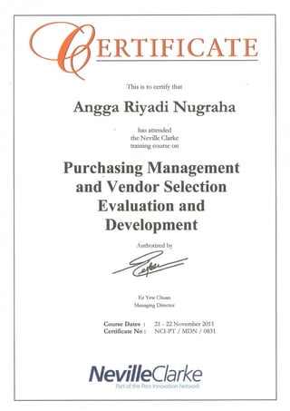Purchasing Management & Vendor Selection