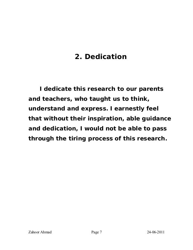 Acknowledgement for research paper