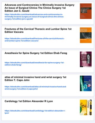 Minimally Invasive Spine Surgery 1st Edition R. Vaccaro Alexander | PDF