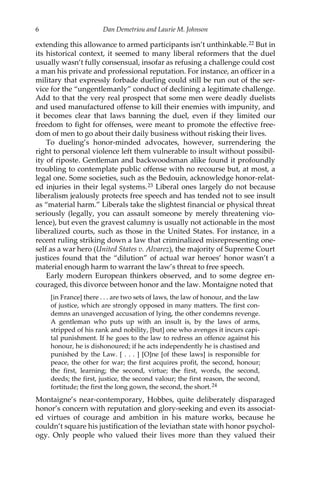Honor In The Modern World Interdisciplinary Perspectives Johnson | PDF