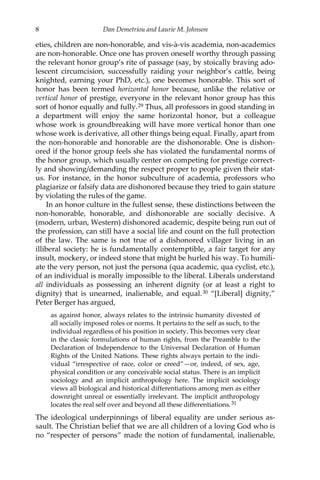 Honor In The Modern World Interdisciplinary Perspectives Johnson | PDF