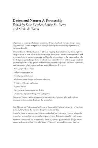 Design And Nature A Partnership Kate Fletcher Louise St Pierre | PDF