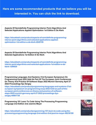 Programming Interior Environments A Practical Guide For Students ...