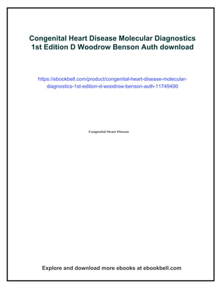 Congenital Heart Disease Molecular Diagnostics 1st Edition D Woodrow ...