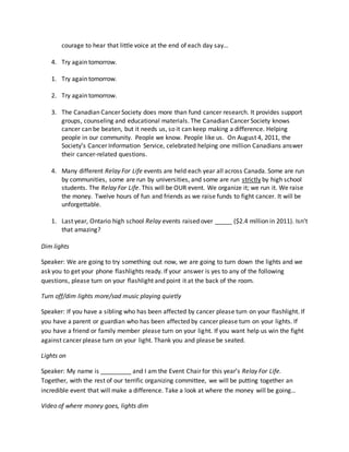 Relay Rally Script PPHS 2015 | DOCX