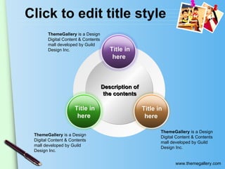 Click to edit title style Description of the contents ThemeGallery  is a Design Digital Content & Contents mall developed by Guild Design Inc. ThemeGallery  is a Design Digital Content & Contents mall developed by Guild Design Inc. ThemeGallery  is a Design Digital Content & Contents mall developed by Guild Design Inc. Title in here Title in here Title in here 