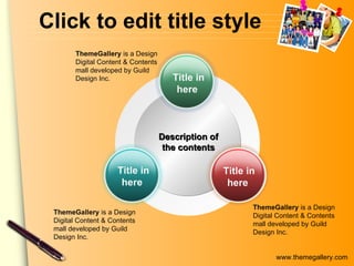 Click to edit title style Description of the contents ThemeGallery  is a Design Digital Content & Contents mall developed by Guild Design Inc. ThemeGallery  is a Design Digital Content & Contents mall developed by Guild Design Inc. ThemeGallery  is a Design Digital Content & Contents mall developed by Guild Design Inc. Title in here Title in here Title in here 