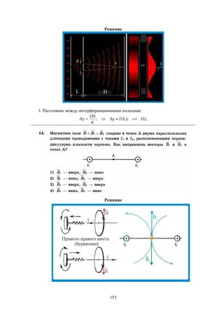 153
Решение
1. Расстояние между интерференционными полосами:
);1();L(fy;
d
D
y 


Решение
 
