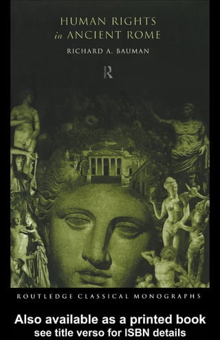 Human Rights In Ancient Rome Bauman Richard | PDF