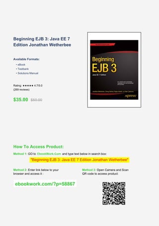 Comprehensive Guide to Beginning EJB 3 with Java EE 7 Edition | PDF