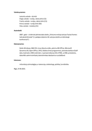 Gustava Kreicberga CV | DOCX