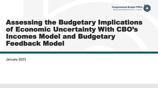 Assessing the Budgetary Implications
of Economic Uncertainty With CBO’s
Incomes Model and Budgetary
Feedback Model
January 2023
 