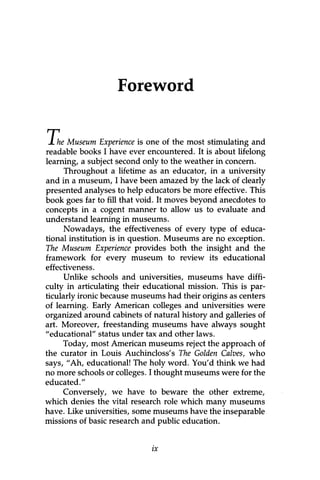 The Museum Experience John H Falk Lynn D Dierking | PDF