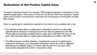 CBO’s Projections of Realized Capital Gains Subject to the Individual Income Tax