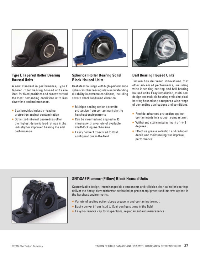 Timken bearing damage analysis with lubrication reference guide