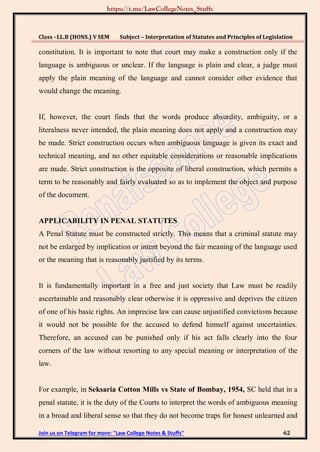 Curated visual reference: Gallery Detail: 589308994 Interpretation Of Statutes Notes Law College Pdf