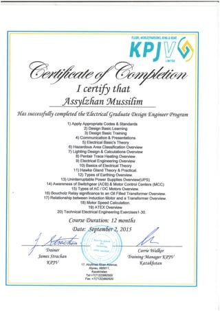 Certificate of Comletion