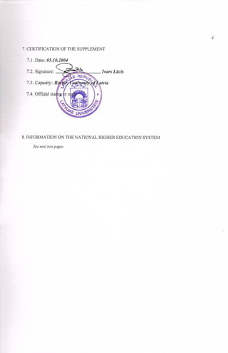 University of Latvia Diploma
