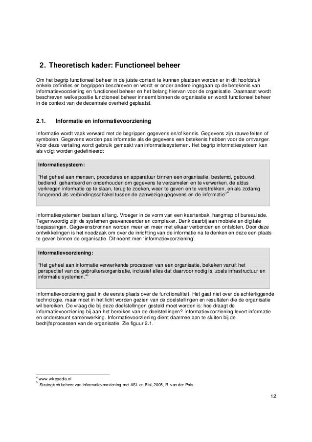 Adviesrapport Functioneel Beheer binnen de gemeente Bussum