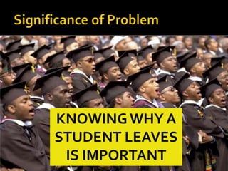 KNOWING WHY A
STUDENT LEAVES
IS IMPORTANT
 