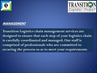 2
BUSINESS PHILOSOPHY
“Continually strive for service excellence through our people, our well
designed processes and our professionalism in delivering solutions ”
PEOPLE are our most important assets and key to our success. Continuous
upgrading and renewal of their skills and competencies is a part of
our total commitment to further add value and create new
dimensions of our services to our customers.
PROCESS consistency is a hall mark of quality. Subjecting our processes to
regular review for continual improvement is our quality objective.
PROFESSIONALISM is our service principle to secure lasting win-win partnership with
our customers. Delivery of value for money knowledge based
solution is our commitment.
 