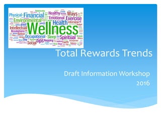 Draft Information Workshop
2016
Total Rewards Trends
 