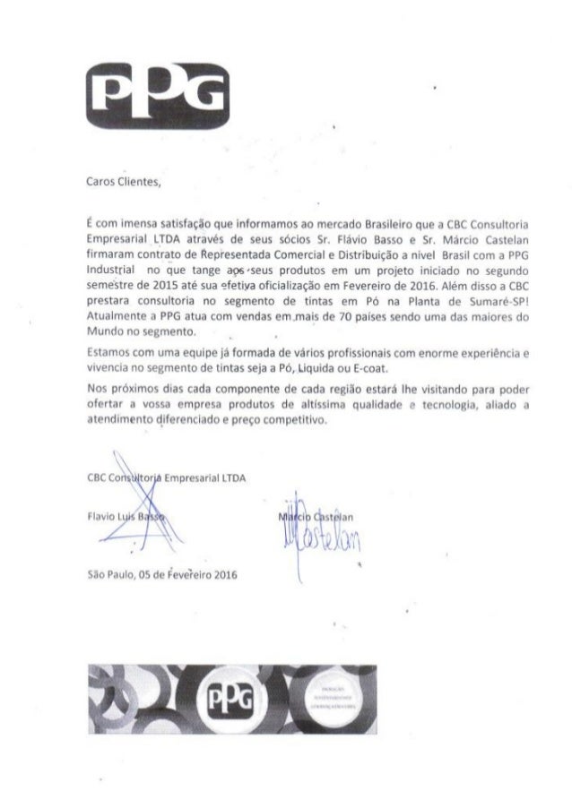 carta formal cbc consultoria empresarial e ppg industrial carta formal