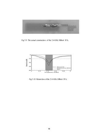 48
Fig 3.9 The actual construction of the 2.4 GHz Hilbert IFA.
Fig 3.10 Return loss of the 2.4-GHz Hilbert IFA.
 