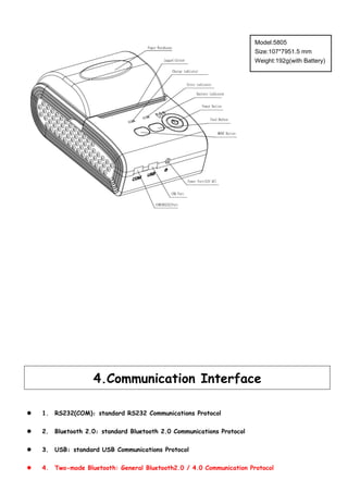 58 mm mini portable thermal printer instruction manual | PDF