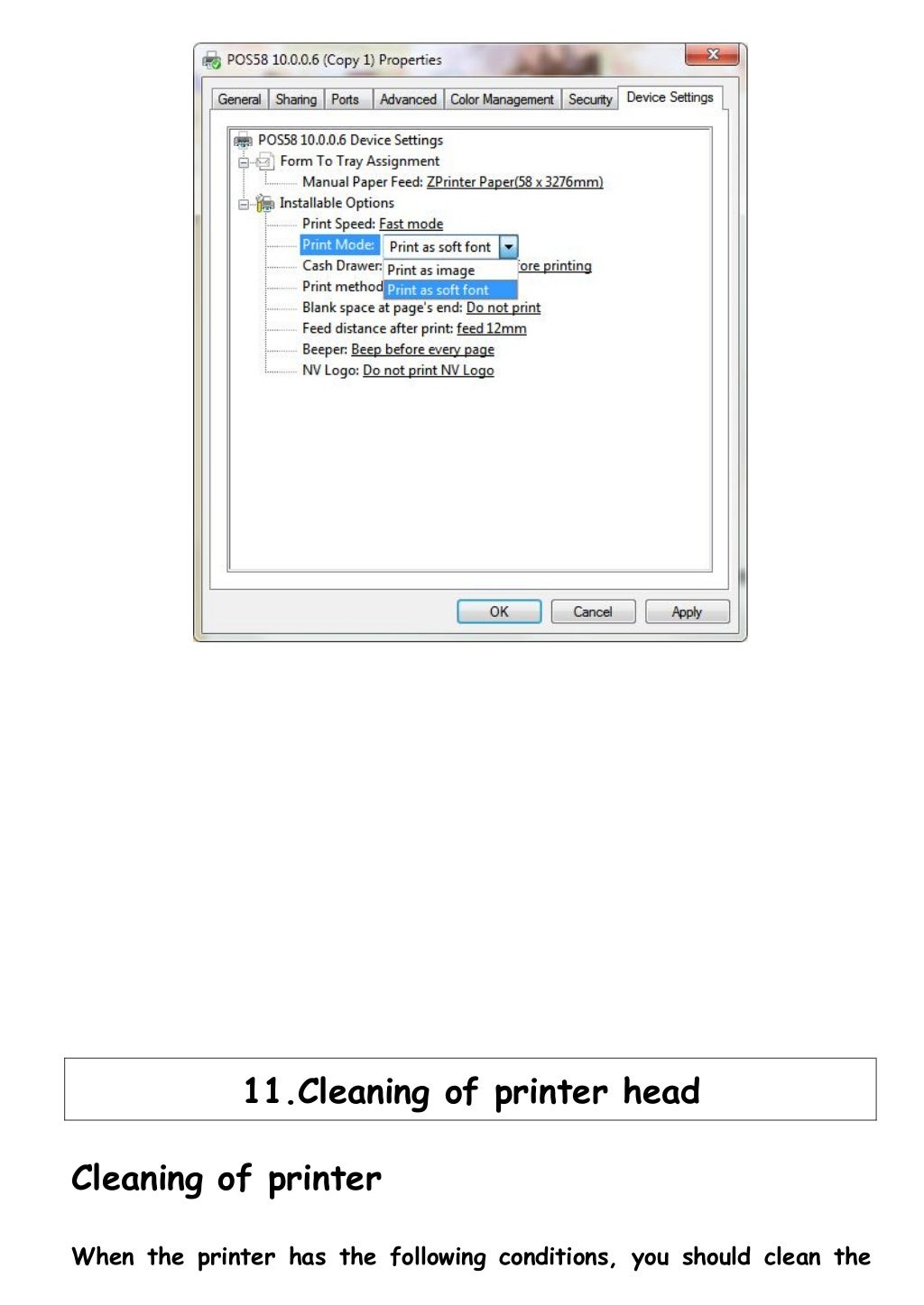 58 mm mini portable thermal printer instruction manual
