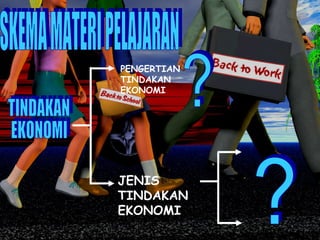 SKEMA MATERI PELAJARAN TINDAKAN EKONOMI PENGERTIAN TINDAKAN EKONOMI JENIS TINDAKAN EKONOMI ? ? 
