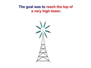 The goal was to reach the top of
      a very high tower.
 