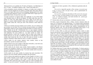 24                                                                                 Un Super Sentido                                                               9

Ahora por favor, no se pierdan esto. El miró a la higuera, y no había higos en         testimonio de haber agradado a Dios. (Además de quinientos años de
ella. Y El dijo... El maldijo la higuera y dijo: “Nunca coma nadie de ti”.             vida).
156 Los discípulos miraron alrededor; la higuera se miraba como siempre se                 Pero sin fe es imposible agradar a Dios; porque es necesario que
miraba. Una hora después de eso todavía se miraba igual. Dios nunca abrió la           el que se acerca a Dios crea que le hay, y que es galardonador de
tierra y se la tragó. Dios nunca envió un relámpago zigzagueando de los cielos         aquellos que le buscan.
y la quemó hasta reducirla a ceniza. El lo podría haber hecho. Seguro que El lo            Por la fe Noé, cuando fue advertido por Dios acerca de cosas que
podría haber hecho. El nunca hizo esas cosas.                                          aún no se veían, con temor preparó el arca en que su casa se salvase;
157 ¿Qué aconteció? La higuera había sido maldecida. La fe de Dios había               y por... fe condenó al mundo, y fue hecho heredero de... justicia que
sido colocada contra la vida de esa higuera. No había nada físico que Uds.             viene por... que viene por la fe.
podían ver. Pero muy abajo debajo en la tierra, abajo en las raíces de la          47 Oremos ahora sólo por un momento, e inclinemos nuestros rostros.
higuera, la muerte estaba entrando. Había sido maldecida. El sexto sentido
había venido contra ella. Tenía que morir. Ella comenzó a morir desde las          48 Señor, nuestro benignísimo Dios y Padre, nosotros entramos ahora de
raíces.                                                                            nuevo en Tu Presencia, con agradecimiento. Y no estamos ahora únicamente
                                                                                   sintiendo que estamos en Tu Presencia debido a que hemos inclinado nuestros
158 Esa es la misma cosa que acontece con un cáncer, esa es la misma cosa          rostros para orar, sino que creemos que estamos constantemente en Tu
que acontece con un tumor. Esa es la misma cosa que acontece con cualquier         Presencia, debido a que: “Los ojos de Jehová contemplan toda la tierra”. Y Tú
enfermedad, cuando ese sexto sentido de poder del Señor se levanta contra eso.     sabes todas las cosas, y Tú conoces los pensamientos del corazón.
Dijo: “Satanás sal de allí”. Posiblemente Uds. no vean ninguna condición
física acontecer inmediatamente, pero esa fe se aferra allí de todas maneras. Ha   49 Por lo tanto, Señor, la razón que inclinamos nuestros rostros, es para
sido maldecida. Ese sexto sentido no... ese súper sentido no cederá. No            hacerte esta petición: que Tú perdones todas nuestras ofensas y transgresiones
prestará atención a cómo Uds. se sientan, cómo se miran, cómo actúan; no           contra Ti, y que Tu misericordia una vez más sea extendida hacia nosotros,
tendrá nada que ver con ello. La Palabra de Dios ha sido aplicada. El sexto        hasta tal punto que Tú abras nuestros labios para hablar y nuestros oídos para
sentido toma control de ello. Eso es todo. Ella entra en acción; el cáncer         oír, y que en esta noche Tu Palabra pueda llegar a ser real a nosotros, que estos
empieza a disminuir. Muere desde las raíces y se acaba. Ciertamente.               pocos versículos que hemos escogido para leer puedan llegar a ser una gran
                                                                                   ayuda a cada miembro de Tu Cuerpo místico en la tierra, Tu Iglesia espiritual,
159 Por medio de este mismo vigoroso sexto sentido, reinos se han                  la Iglesia de los Primogénitos, esa Iglesia que ha sido comprada por la Sangre
derrumbado, cayendo una pared sobre la otra.                                       de Jesús, que ha sido lavada y ha sido santificada, y será presentada a Dios en
160 Por medio de este sexto sentido, el Mar Rojo retrocedió, y una tierra seca     aquel Día, sin mancha o arruga. ¡Cómo te damos gracias que tenemos fe para
abrió paso para que los hijos de Dios escaparan.                                   creer que somos participantes de esta bondad de Dios, por medio de la justicia
161 Por medio de este mismo sexto sentido, Sansón desafió a mil filisteos          y misericordia de nuestro Señor Jesús!
armados con armaduras y lanzas. El no tenía manera de defenderse él mismo,         50 Pedimos ahora que Tú sanes todas las enfermedades. Te damos gracias a
mas que la quijada de una mula salvaje. Y ese sexto sentido entró en acción, y     Ti por tocar a esa muchachita hace unos cuantos momentos, acostada doblada
derrotó a mil filisteos. ¡Aleluya!                                                 allí en el cuarto, con dolor; viéndola salir, con esa fe de niño, y aceptándote a
162 Por medio de este sexto sentido, los muertos han sido resucitados. Por         Ti y a Tu misericordia. Y te damos gracias por esto. Y pedimos que Tú
medio de este sexto sentido, poderosos milagros han sido hechos.                   recuerdes al pequeño amado de la Hermana Barker allá en Kentucky, y de los
                                                                                   que el Hermano Neville mencionó, y, oh Dios, el campo innumerable de los
163 Es la fuerza más poderosa que alguna vez haya llegado a la tierra: es ese      enfermos en todas partes. Y especialmente, Señor, a aquellos que no son
súper sentido, llamado el sexto sentido. No tiene nada que ver con esto aquí       salvos y que no te conocen a Ti; si ellos murieran en sus pecados, no pudieran
abajo si esto aquí lo declara y dice “amén” a Ello, muy bien, Uds. están           venir adónde Tú estás.
avanzando. Pero a pesar de lo que esto haga, ¡cree Eso! Allí es en donde está el
poder, “si crees en tú corazón”. Su quinto sentido, de pensar, está dentro de su
 