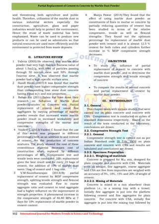 Partial Replacement of Cement to Concrete by Marble Dust Powder | PDF