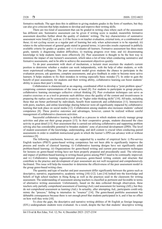 Is the collaborative peer assessment model effective for genre-based ...