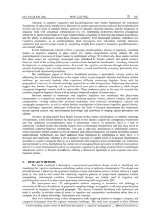 Understanding student errors in hydronym perception: a cognitive ...