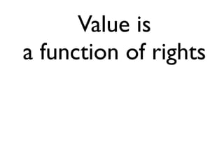 Value is 
a function of rights 
 