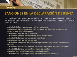 Sanciones en la declaración de renta | PPTX