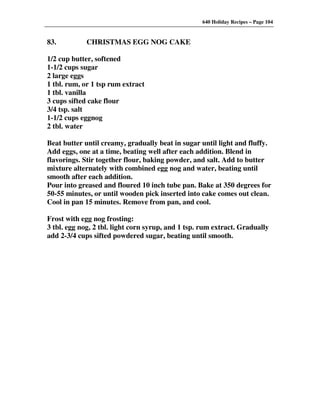 640 Holiday Recipes Volume One