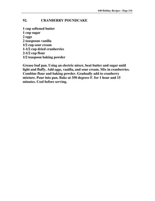 640 Holiday Recipes Volume One