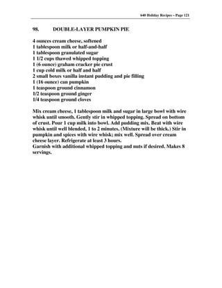 640 Holiday Recipes Volume One