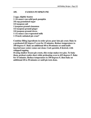 640 Holiday Recipes Volume One