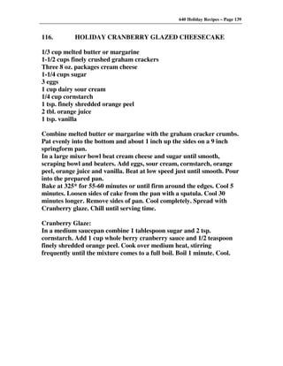 640 Holiday Recipes Volume One