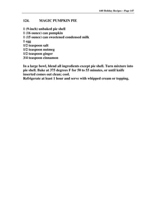 640 Holiday Recipes Volume One