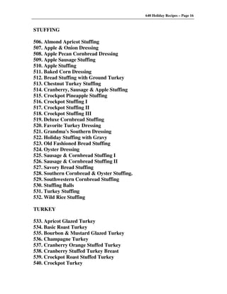 640 Holiday Recipes Volume One