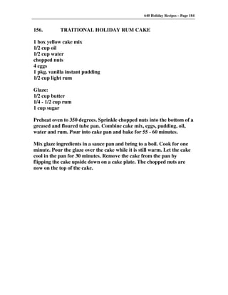 640 Holiday Recipes Volume One