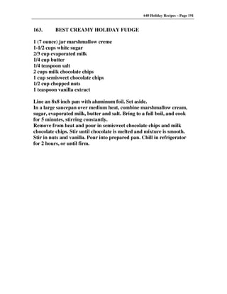 640 Holiday Recipes Volume One