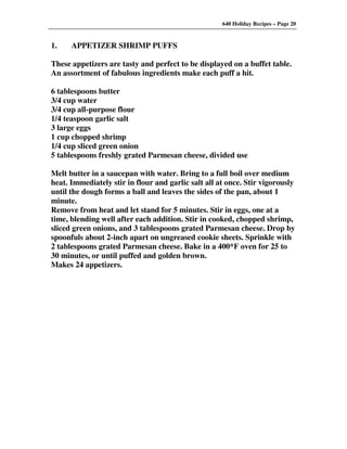 640 Holiday Recipes Volume One